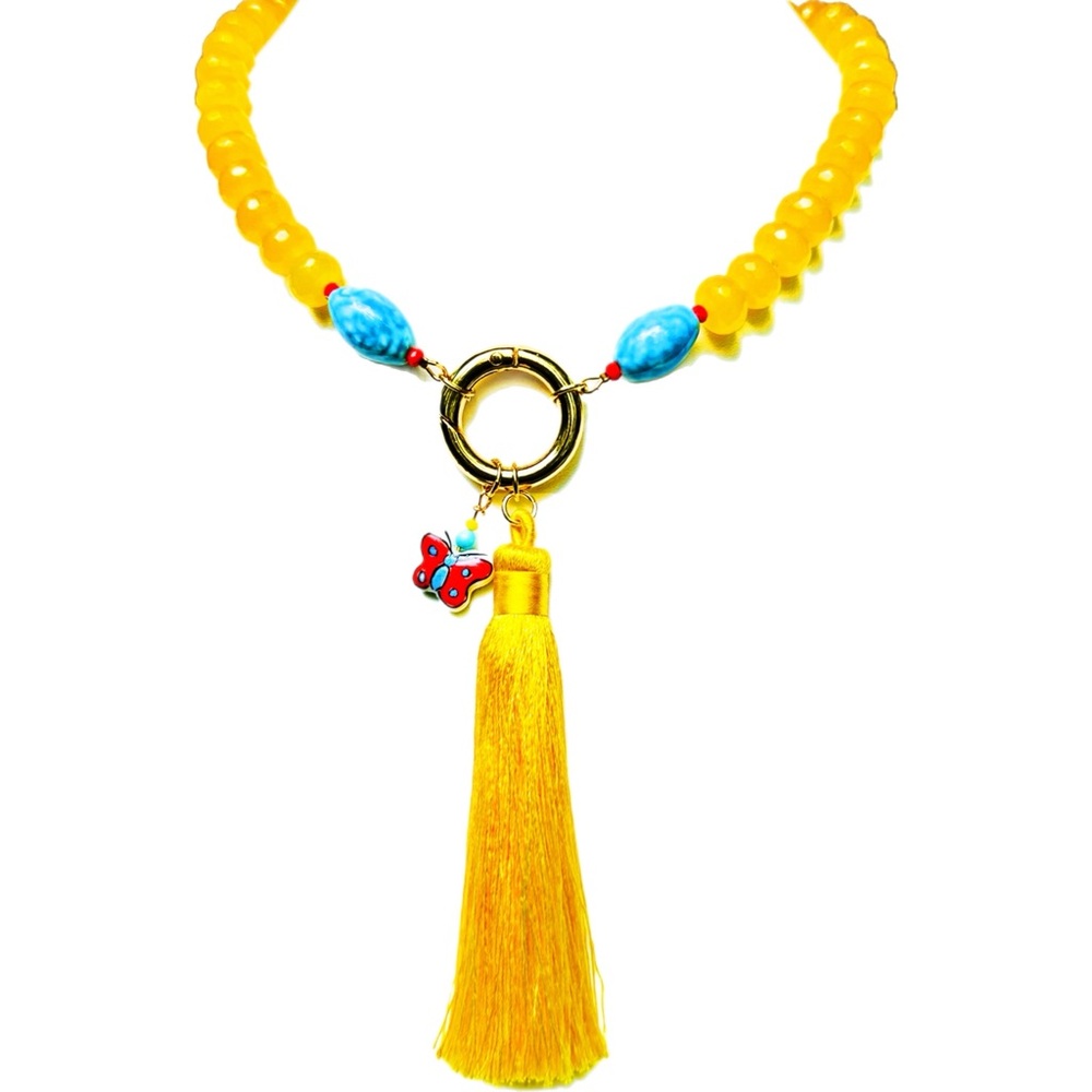 Yellow Tassel Necklace